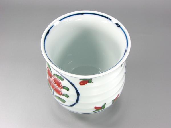 楽天市場】【有田焼】【源右衛門窯】 染錦牡丹丸紋湯呑 (小 赤 面取