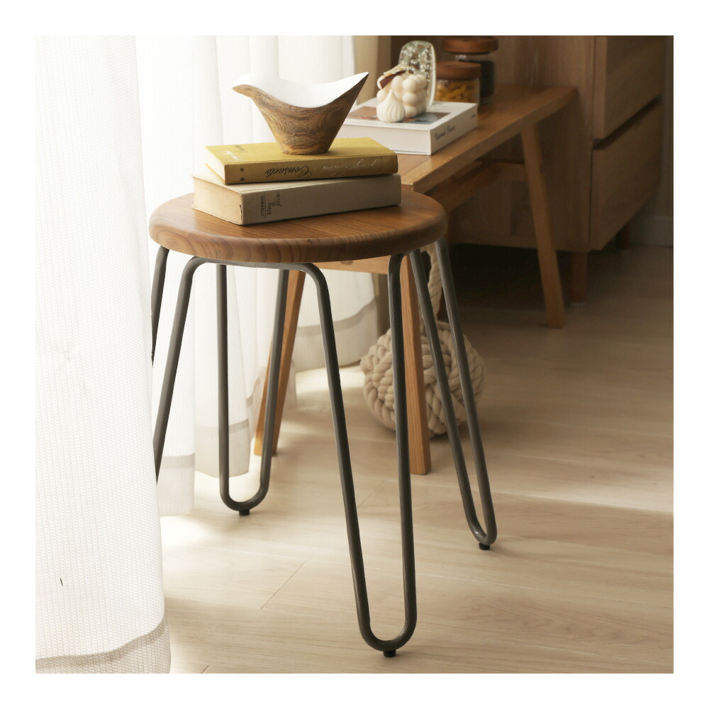 楽天市場】1290スツール 完成品 ヴィンテージ 木製 無垢材 エルム材