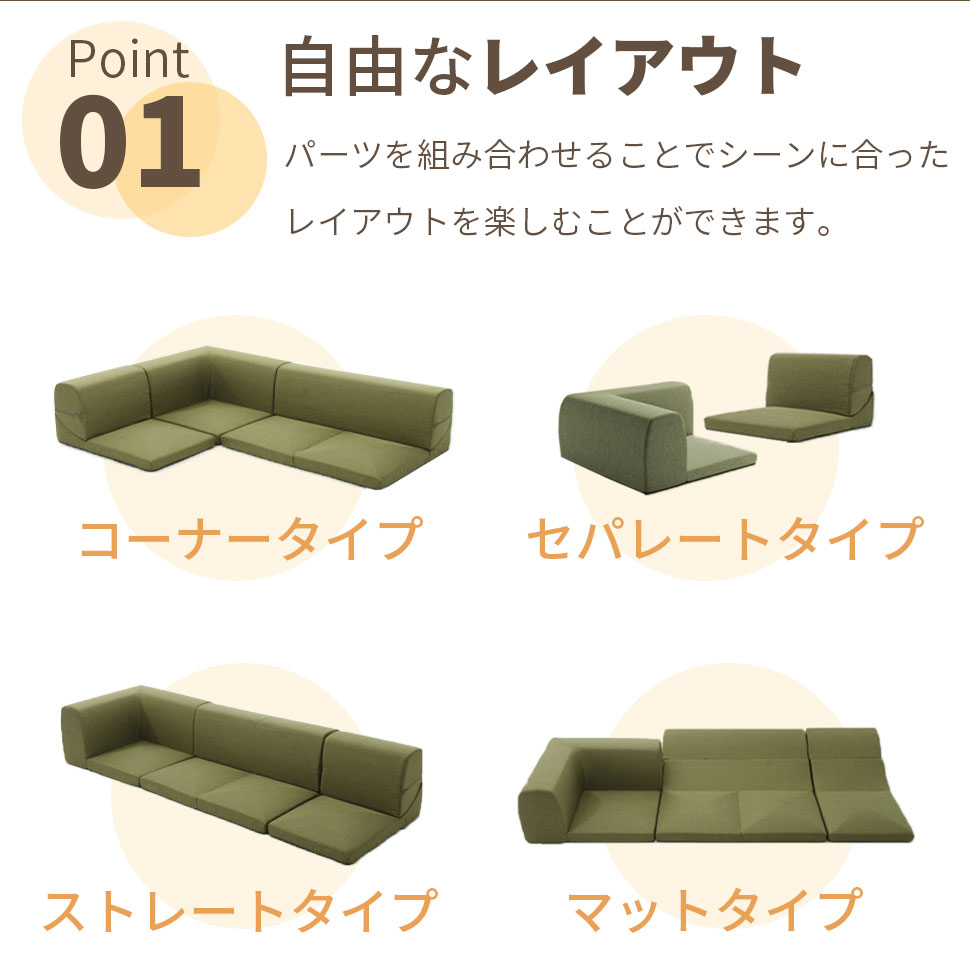 楽天市場】ソファー ソファ コーナーソファー 2点 ジョイントマット 2