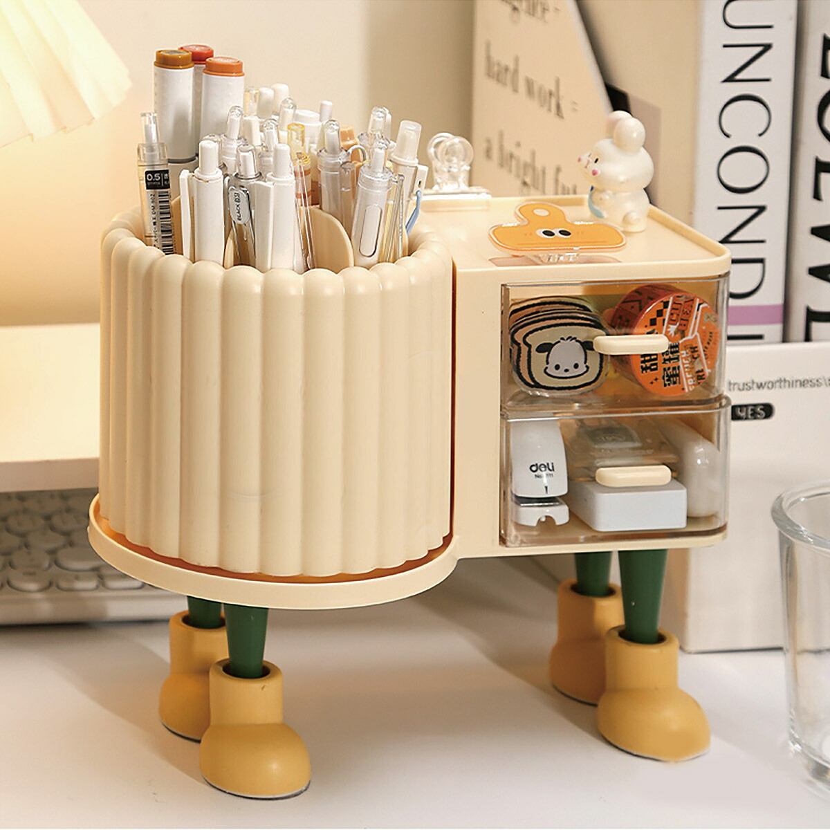 楽天市場】ペンスタンド 足つき 卓上 収納ボックス 収納ケース 360度