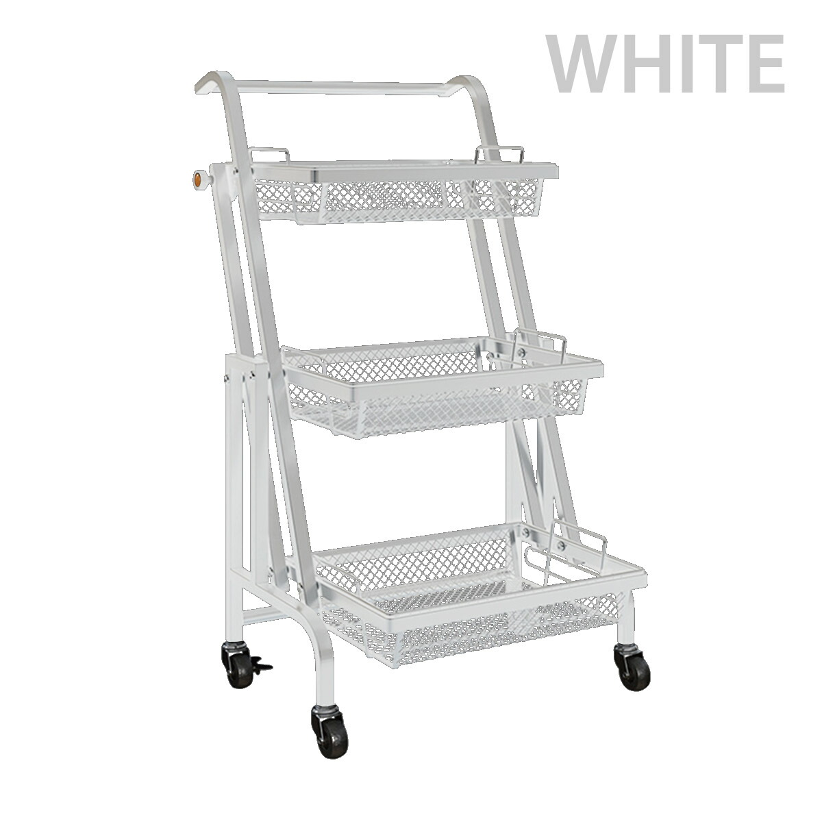 楽天市場】キッチンワゴン キャスター付き 3段 収納ラック 3段可動式