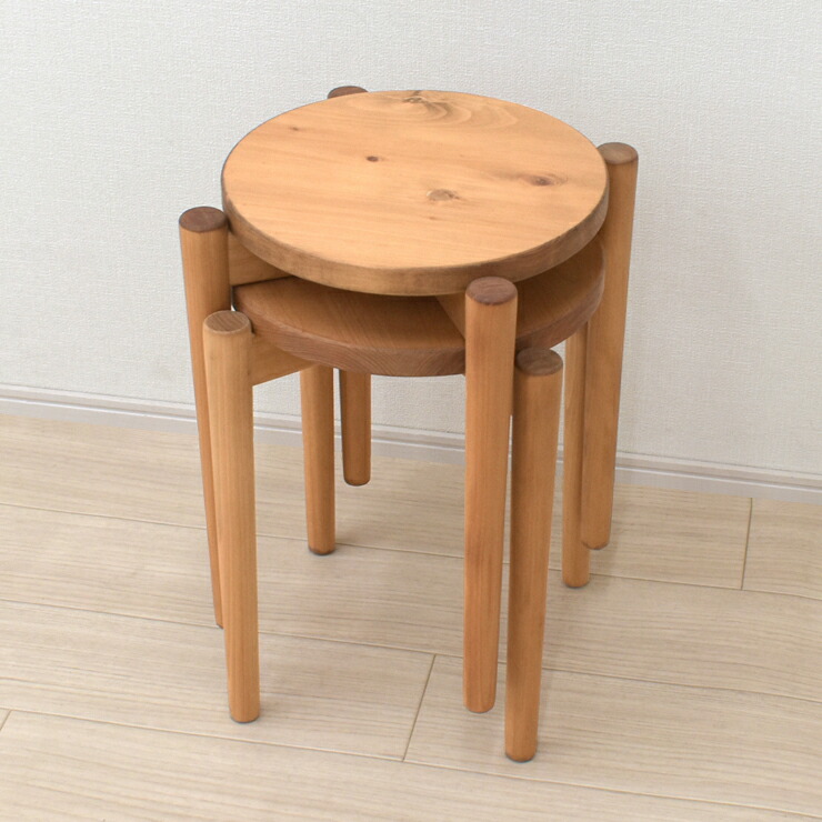 楽天市場】受注生産品 スタッキングスツール 2脚入り スリム脚 hinoki
