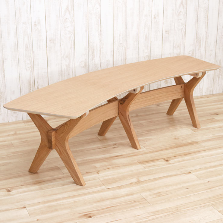 楽天市場】ダイニングベンチ オーク クロス脚 木製 北欧 sbkt160-ben
