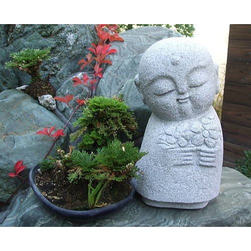 楽天市場】お祈り地蔵 Aタイプ 高さ約30cm 石台付き (高さ約5cm) 白