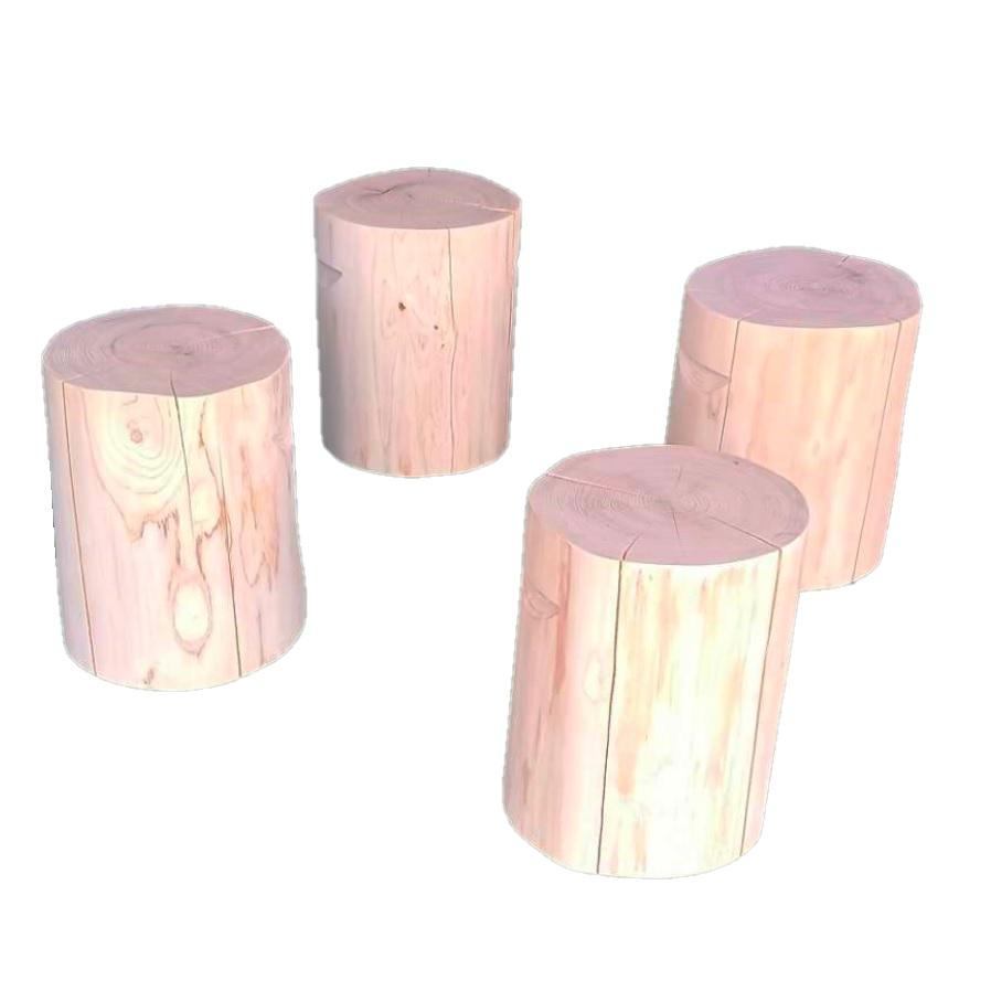 楽天市場】(4脚セット) 特選国産ひのき 丸太椅子 (取手付) 直径約35cm