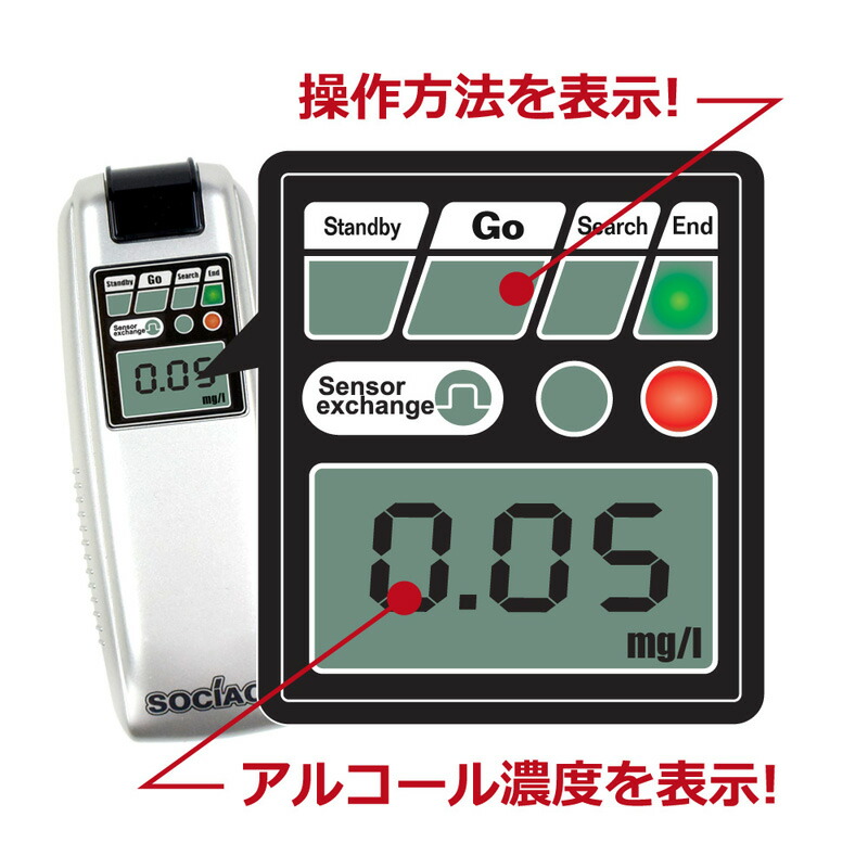 楽天市場】【送料無料】アルコール検知器 ソシアック｜SOCIAC｜SC-103