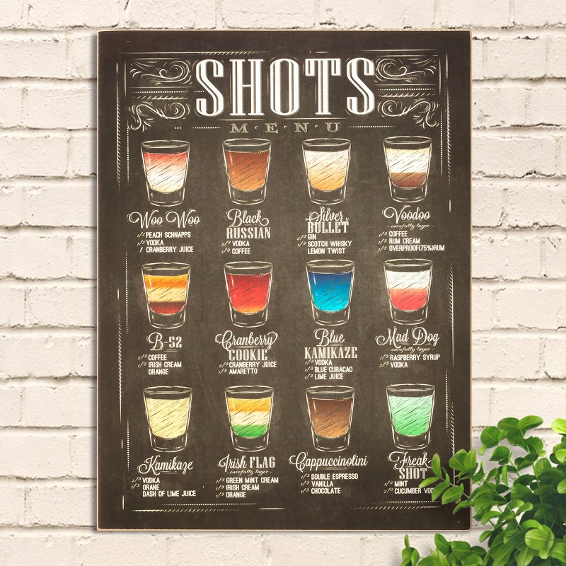 楽天市場】アートパネル 木 木製看板40 カクテル メニュー sh ポスター