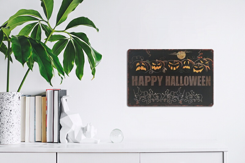 楽天市場】ハロウィン 飾り ブリキ看板 k かぼちゃ nig ポスター 絵