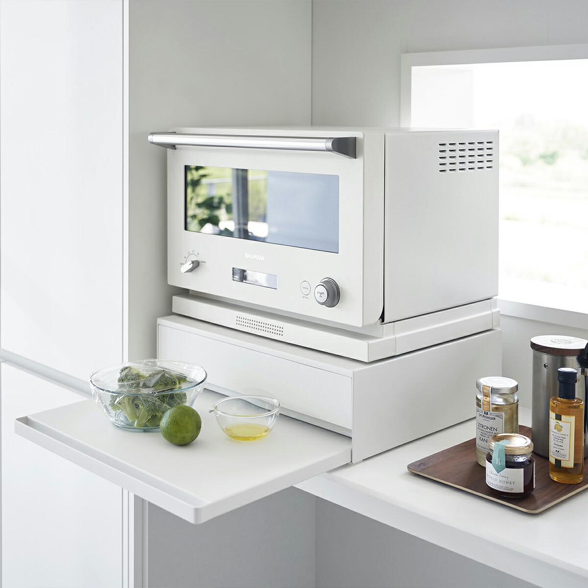 楽天市場】[ ツーウェイ キッチン家電下引き出し&スライドテーブル