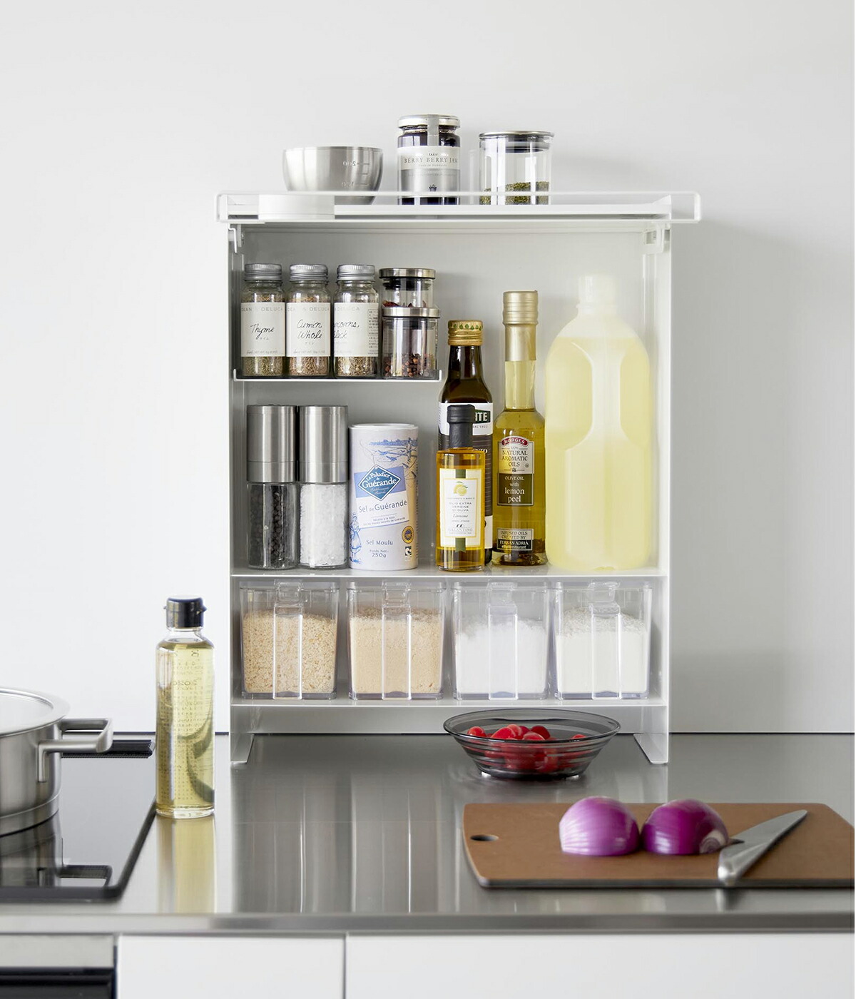 楽天市場】[ 前が開く 隠せる調味料ラック タワー ] 山崎実業 tower