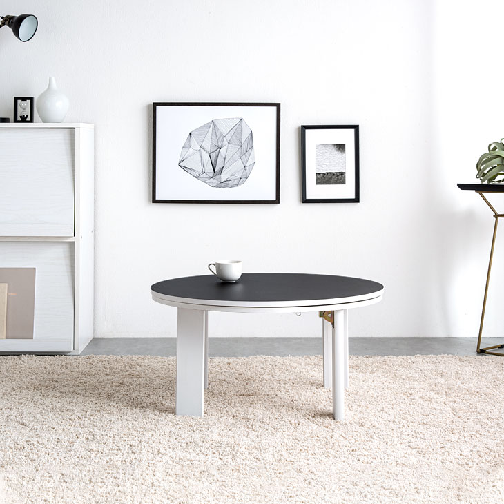 楽天市場】リバーシブル 折れ脚 こたつテーブル 円形 70cm コンパクト