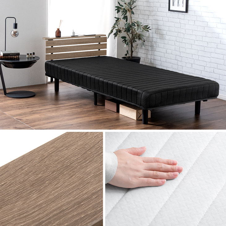 楽天市場】宮棚＆2口コンセント 脚付きマットレス シングル セミダブル