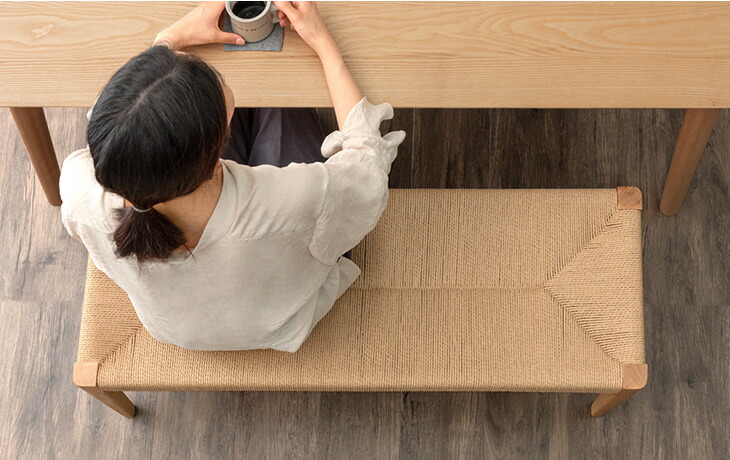 楽天市場】天然木 ペーパーコード ダイニングベンチ 105cm ダイニング