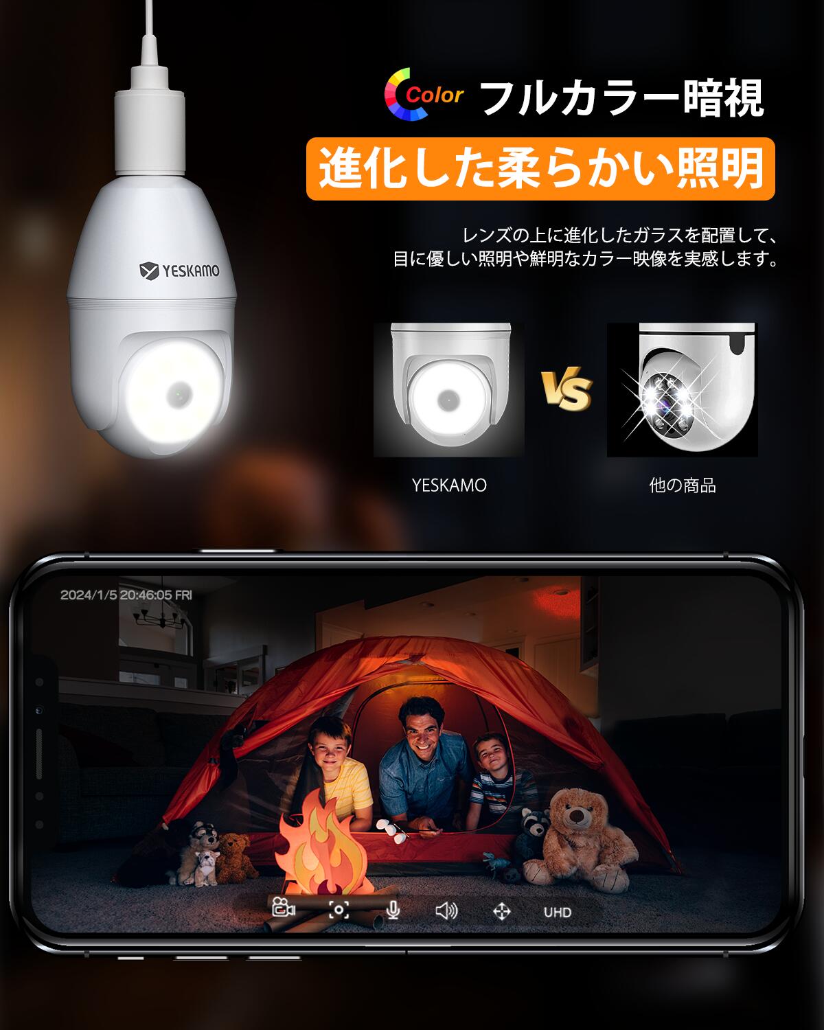 楽天市場】☆限定10%OFFクーポン！☆電球型 防犯カメラ 10倍ズーム 500