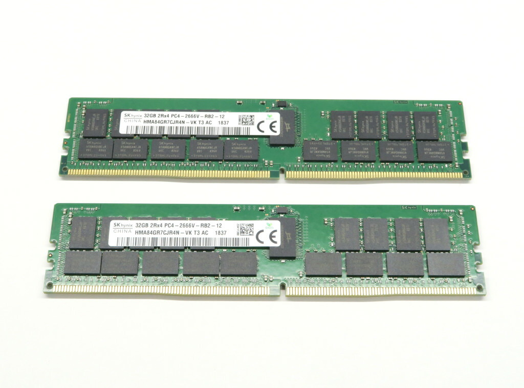 楽天市場】SK hynix 32GBx2枚セット64GB分 PC4-2666V-RB2-12 DDR4 ECC