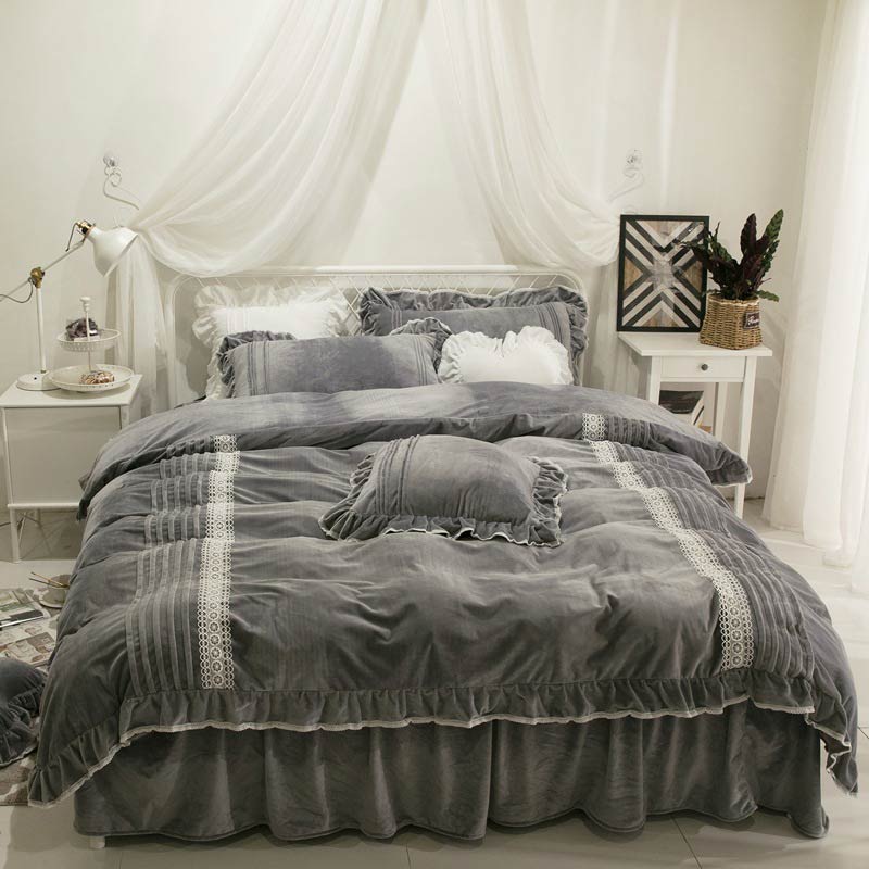 楽天市場】布団カバーセット シングル レース フランネル 寝具カバー