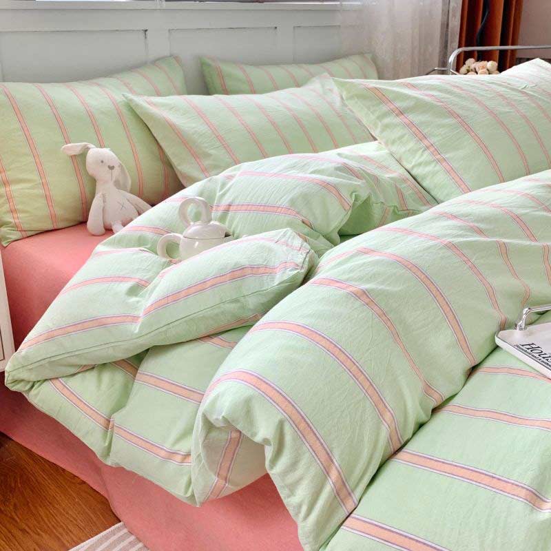 楽天市場】布団カバーセット 送料無料 ストライプ 綿 ピンク グリーン