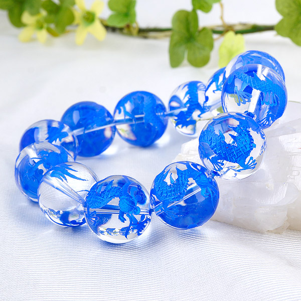 楽天市場】【ポイント20倍】 4月誕生石 運勢開闢 手彫り 藍龍 水晶