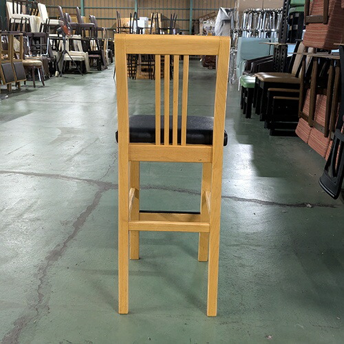 楽天市場】【中古】和風カウンターイス ナチュラル 座黒レザー 幅370