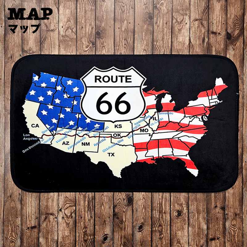 楽天市場】ルート66 マット アメリカン雑貨 マット 玄関 室内 屋外