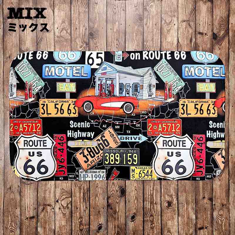 楽天市場】ルート66 マット アメリカン雑貨 マット 玄関 室内 屋外