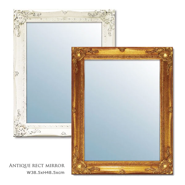 楽天市場】アンティーク調 レクト ミラー フレーム （ホワイト