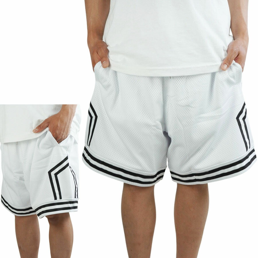 楽天市場】メンズ ショーツMESH SHORTS メッシュショーツWHITE/BLACK