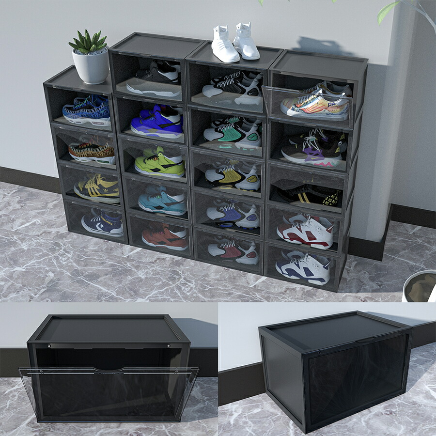 楽天市場】6個セット シューズボックス スニーカー ディスプレイ 収納