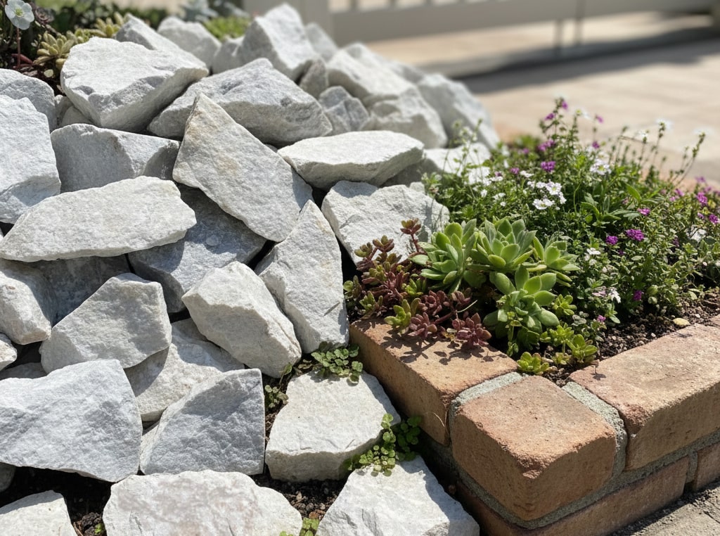 楽天市場】ロックガーデン 石 庭石 割栗石 白 ホワイトロック 20kg 約