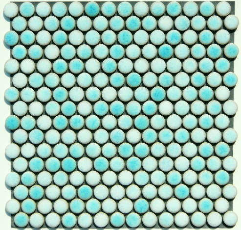 楽天市場】丸 モザイクタイル シート 磁器 19mm かわいい 緑 グリーン