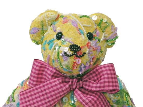 楽天市場】チリア ビーズとスパンコール刺繍のベア Mサイズ : 田川啓二