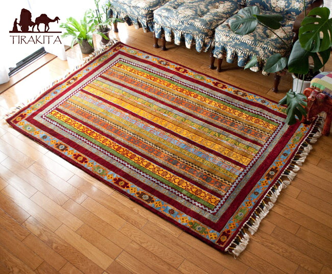 楽天市場】【送料無料】 手織りのインド絨毯【約183cm x 約122cm