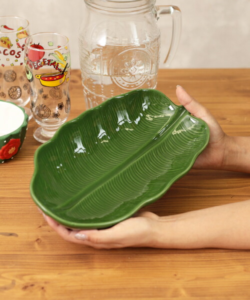 楽天市場】バナナリーフトレイ L e39072353／ お皿 大皿 お皿 プレート