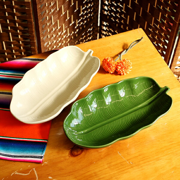 楽天市場】バナナリーフトレイ L e39072353／ お皿 大皿 お皿 プレート