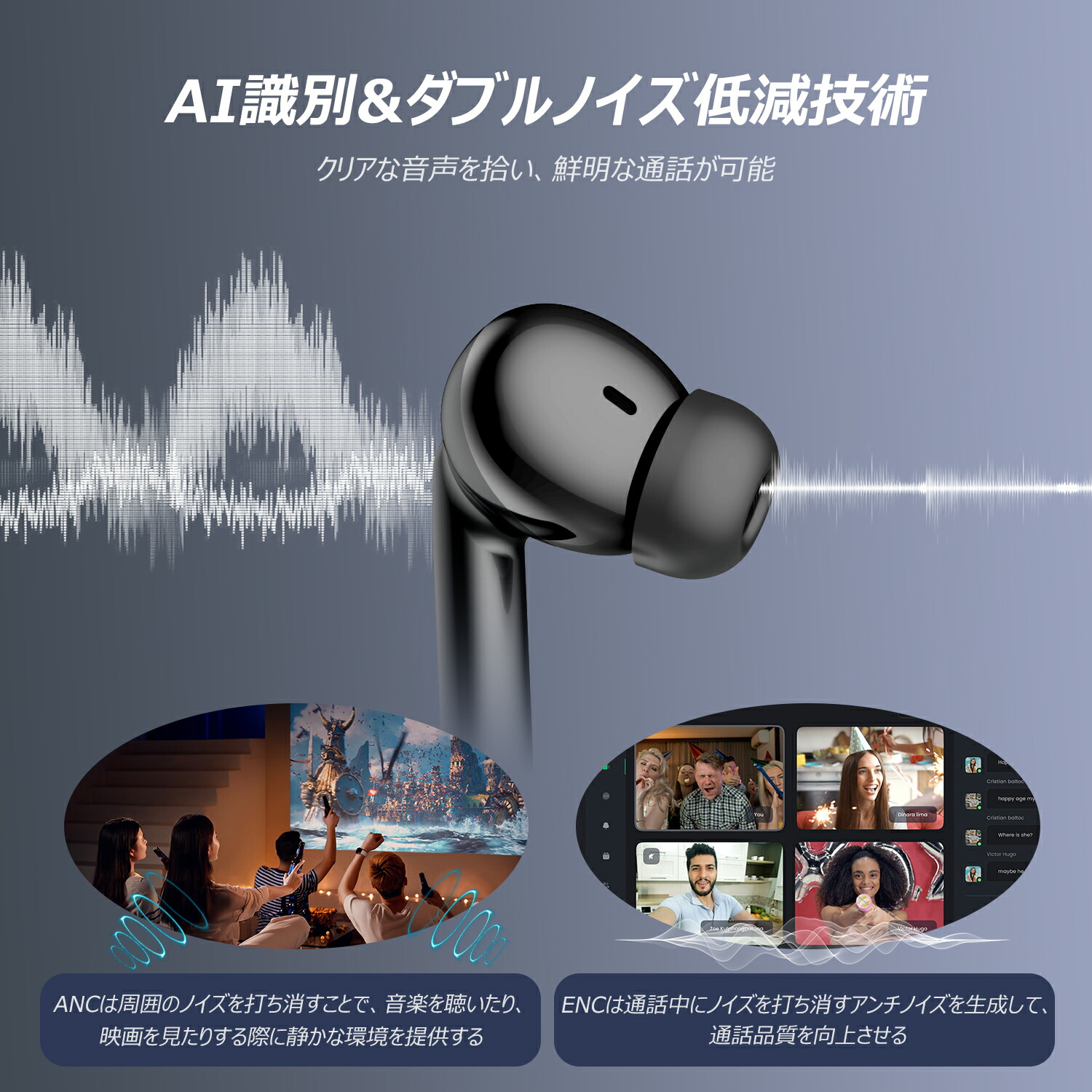 楽天市場】ANC対応・164ヶ国語対応A.Iリアルタイム翻訳 ワイヤレス