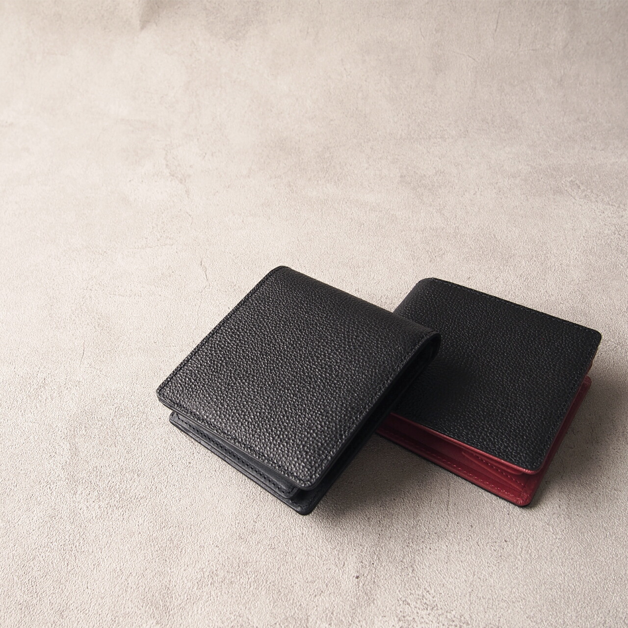 楽天市場】黒桟革 二つ折り財布 ボックス小銭 ベラ付 紳士小物 栃木