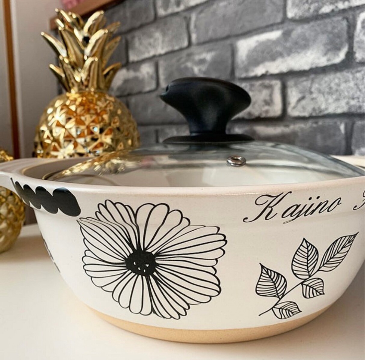 楽天市場】名入れ可能 ガラス蓋 両手鍋 ホワイト 20cm 24cm 卓上鍋