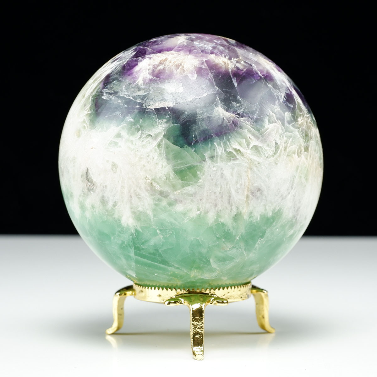 楽天市場】1.3Kg エンジェルフェザー フローライト 丸玉 93mm 台座付属