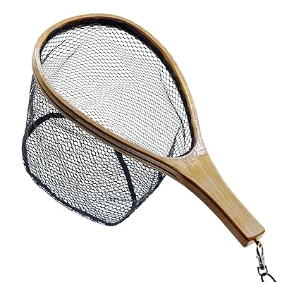 楽天市場】ランディングネット 渓流 ラバーネット タモ網 軽量 木製