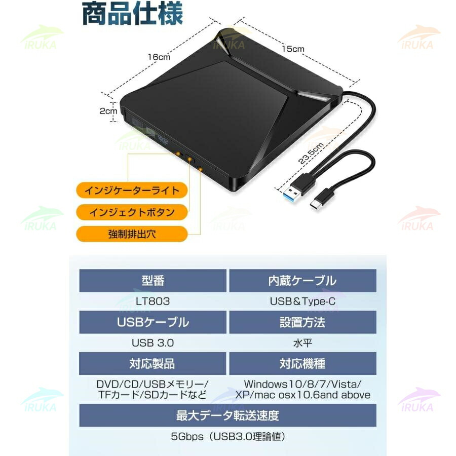 楽天市場】スーパーSALE限定半額！ DVDドライブ 外付け 【6In1新モデル