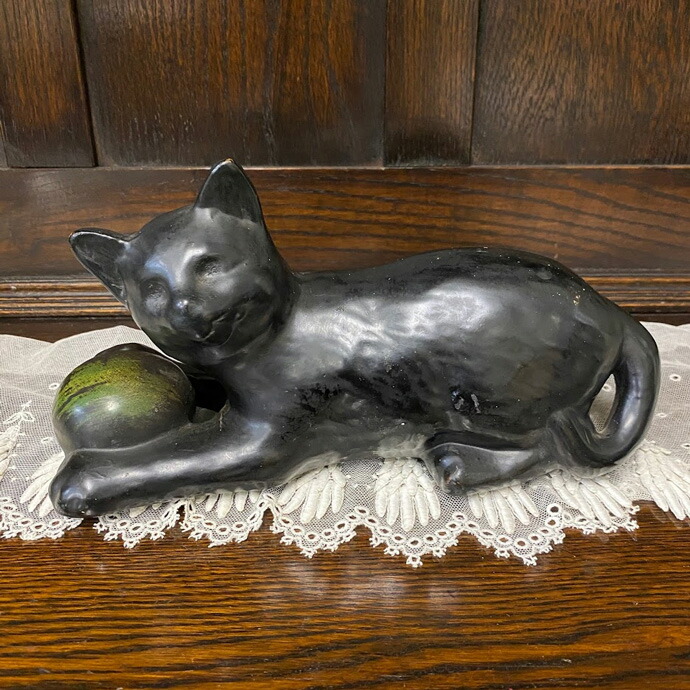 楽天市場】アンティーク フィギュア 黒猫と毛糸玉 ヴィンテージ