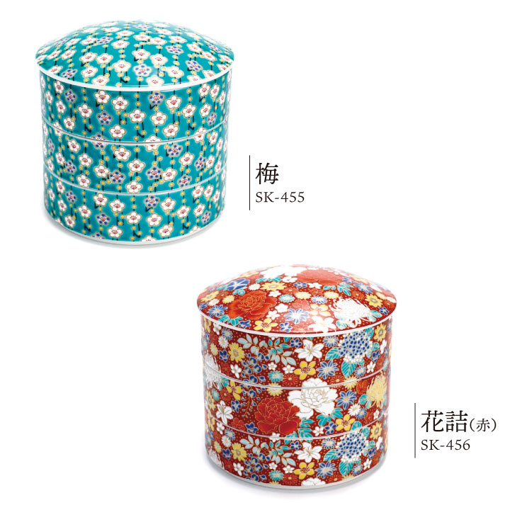 楽天市場】九谷焼 色絵三段重箱 全5種 / 青郊窯 ＜送料無料＞お重 三段