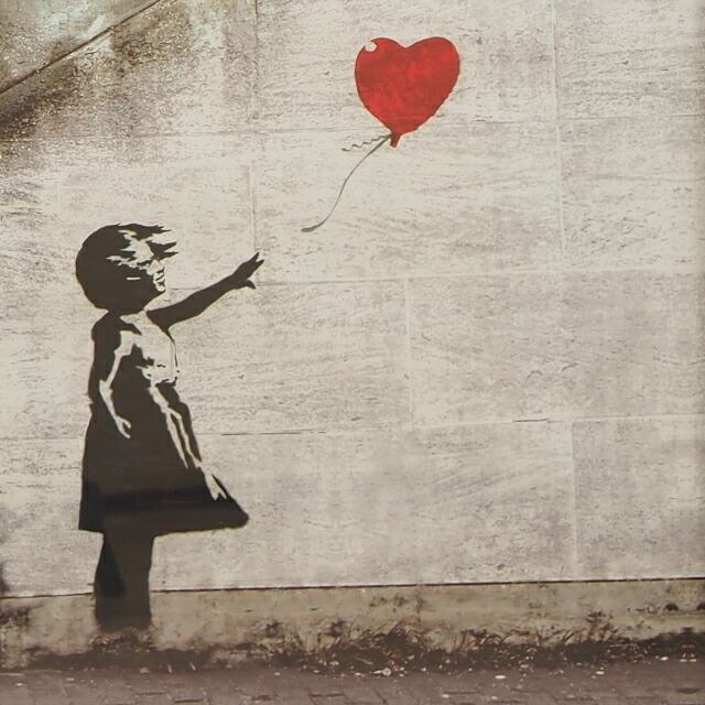 楽天市場】【ｴﾝﾄﾘｰで最大100%Pﾊﾞｯｸ】 バンクシー 絵 赤い風船 女の子