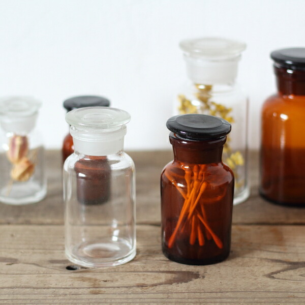 楽天市場】メディシンボトル ガラス瓶 小瓶 蓋付き ディスプレイ 無地