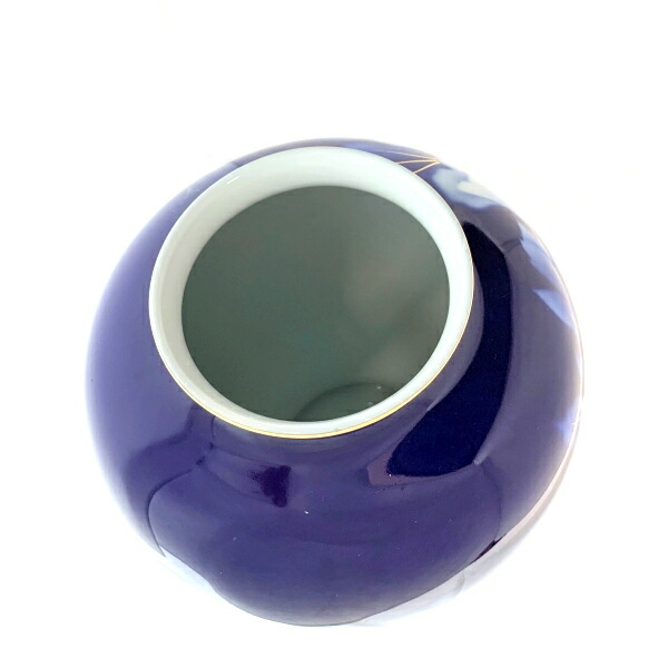 楽天市場】【中古】深川製磁 花瓶 金彩瑠璃牡丹 宮内庁御用達 有田焼