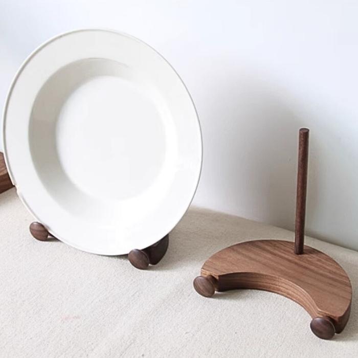 楽天市場】皿立て 木製 皿たて お皿 スタンド デスプレイスタンド 天然