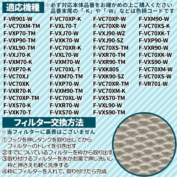 楽天市場】パナソニック F-ZXJV90 加湿フィルター 1枚入り 互換品 空気