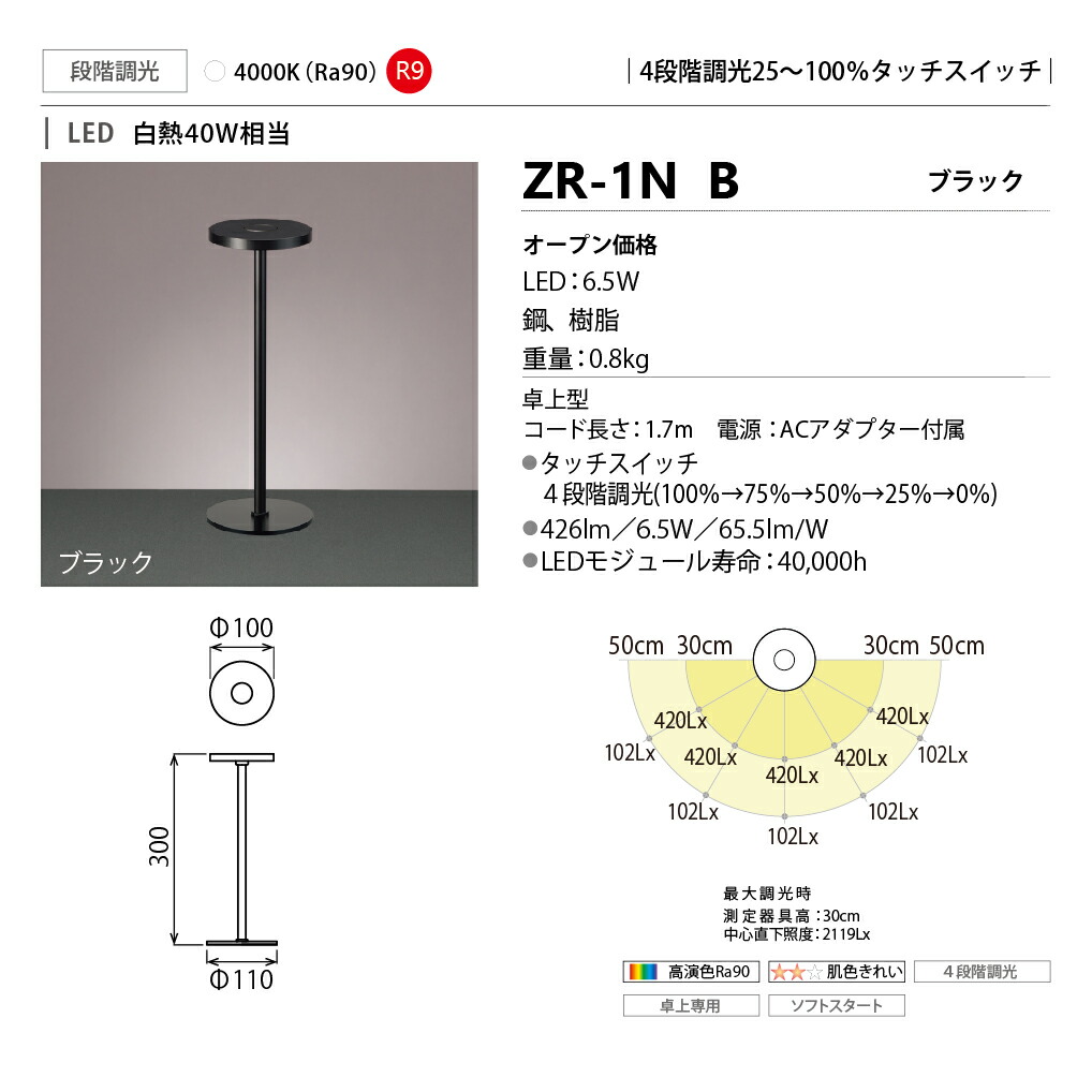 楽天市場】ZR-1N BZ-LIGHT（ゼットライト）LEDデスクスタンドライト