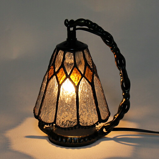 楽天市場】ステンドグラスランプ ブラウン ダイヤ 吊り型1アーム小型