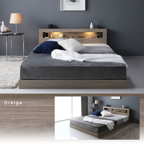 楽天市場】ベッド ダブル ベッドフレームのみ ストーングレー 低床